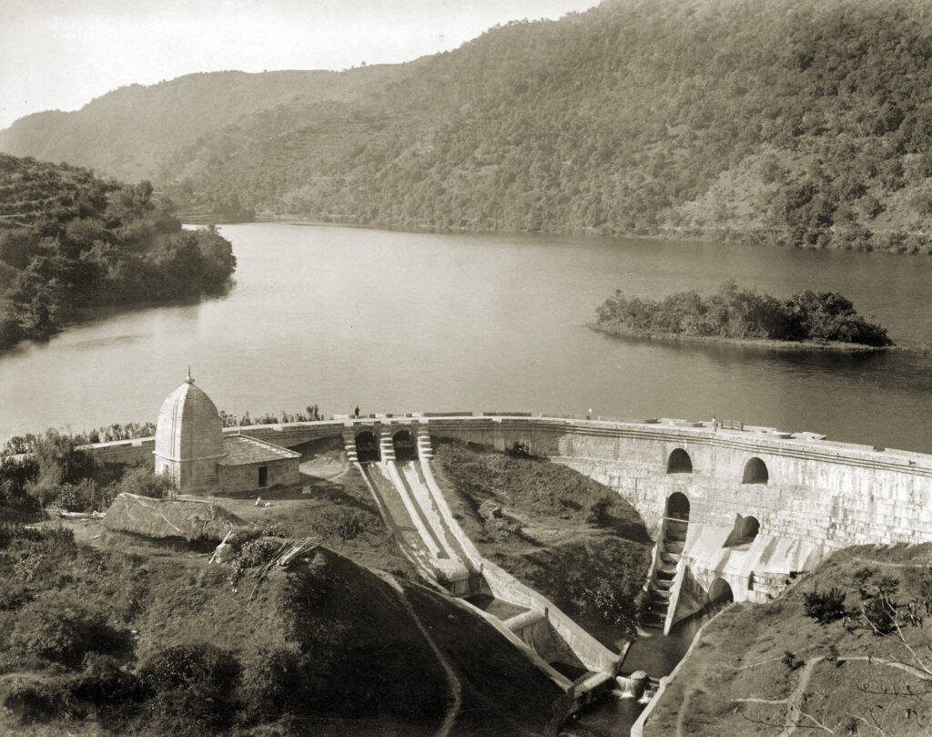 The_dam_and_the_Bhim_temple_at_Bhimtal 1895